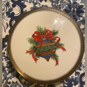 VTG MIKASA NWOT Christmas Holiday ornament lidded box GIFT TRINKET FINE CHINA